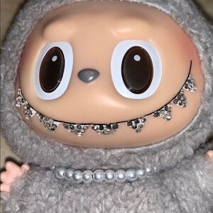 Custom Grey Labubu monster Plush Bunny Costume Doll